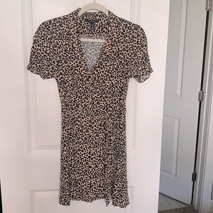 Leopard print button up dress